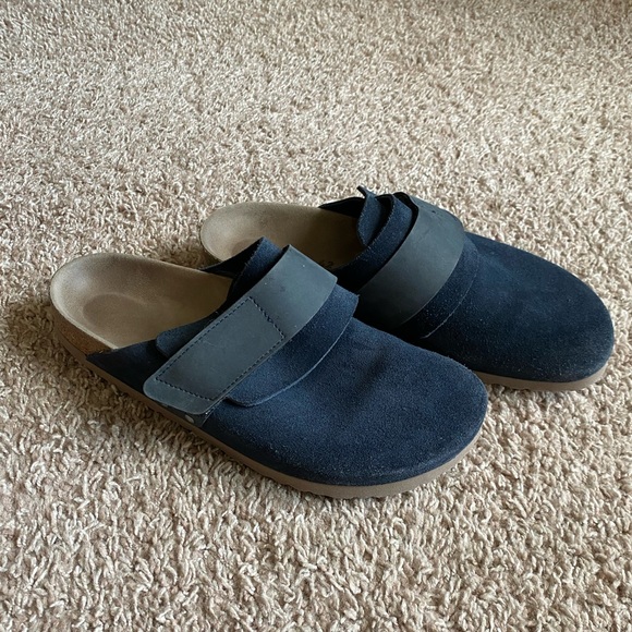 Birkenstock Nagoya Navy Suede Clogs - Picture 2 of 7